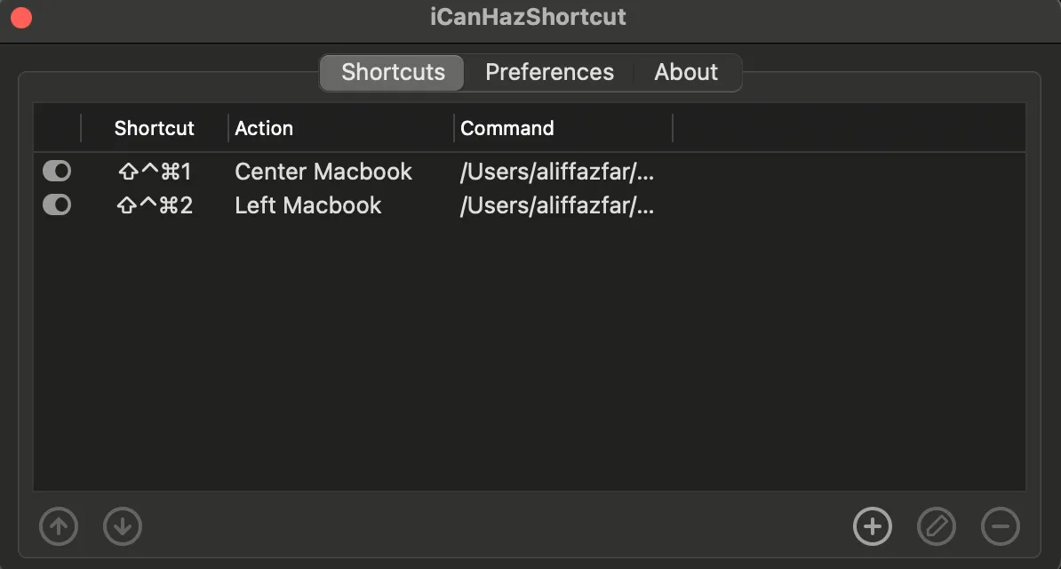 shortcut sample